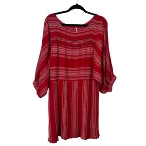 Free People Red Striped Mini Dress